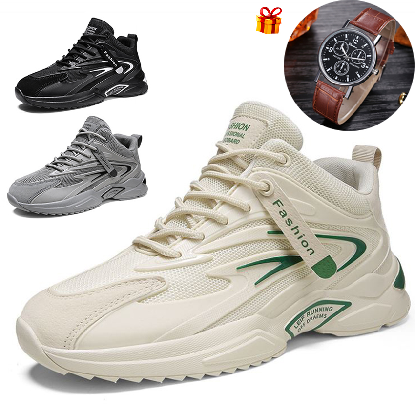 Giày Sneaker Thể Thao Nam Cổ Thấp, Giày Đế Tăng Chiều Cao 5cm Cho Nam Mẫu Mới CN-3033 Thời Trang Buộc Dây Cao Cấp Tặng Kèm Đồng Hồ Nam