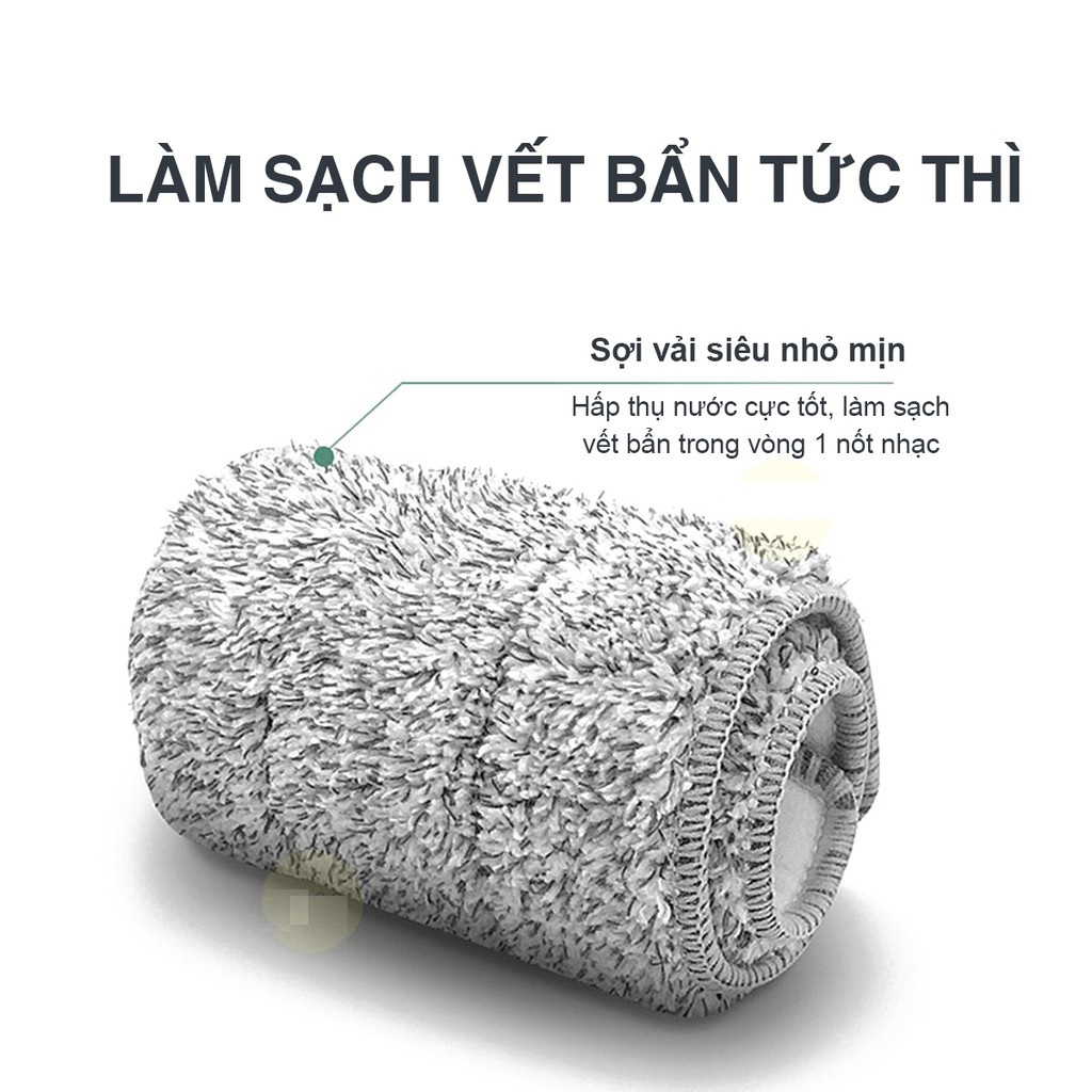 Cây lau nhà thông minh Vừa Giặt Vừa Vắt kích thướt nhỏ gọn, 1 nút xả nước, 2 miếng bông lau, màu ngẫu nhiên