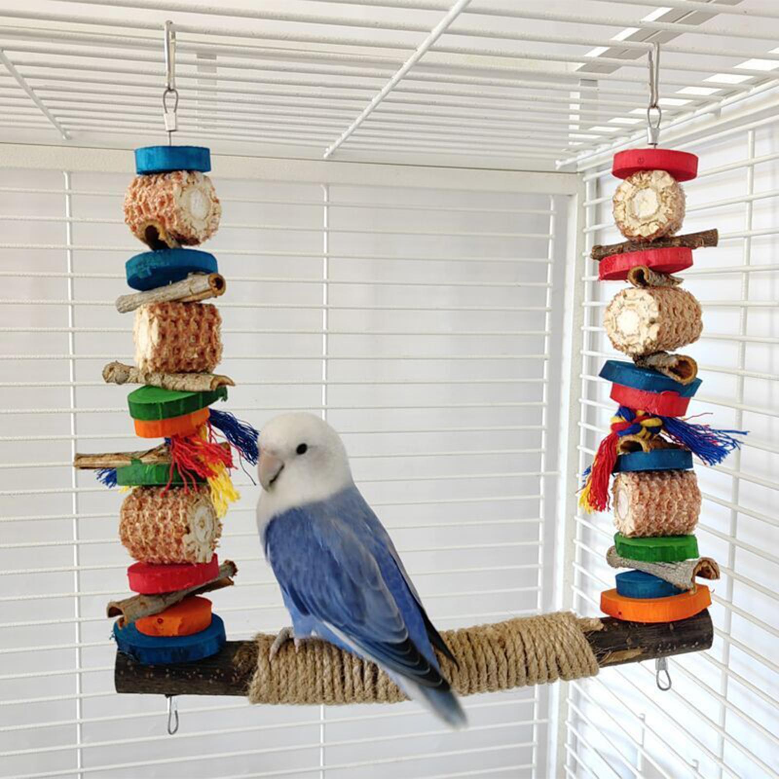 Bird Swing Stand Bird Perches Colorful Parrot Toy Bird Toy for Cockatiel