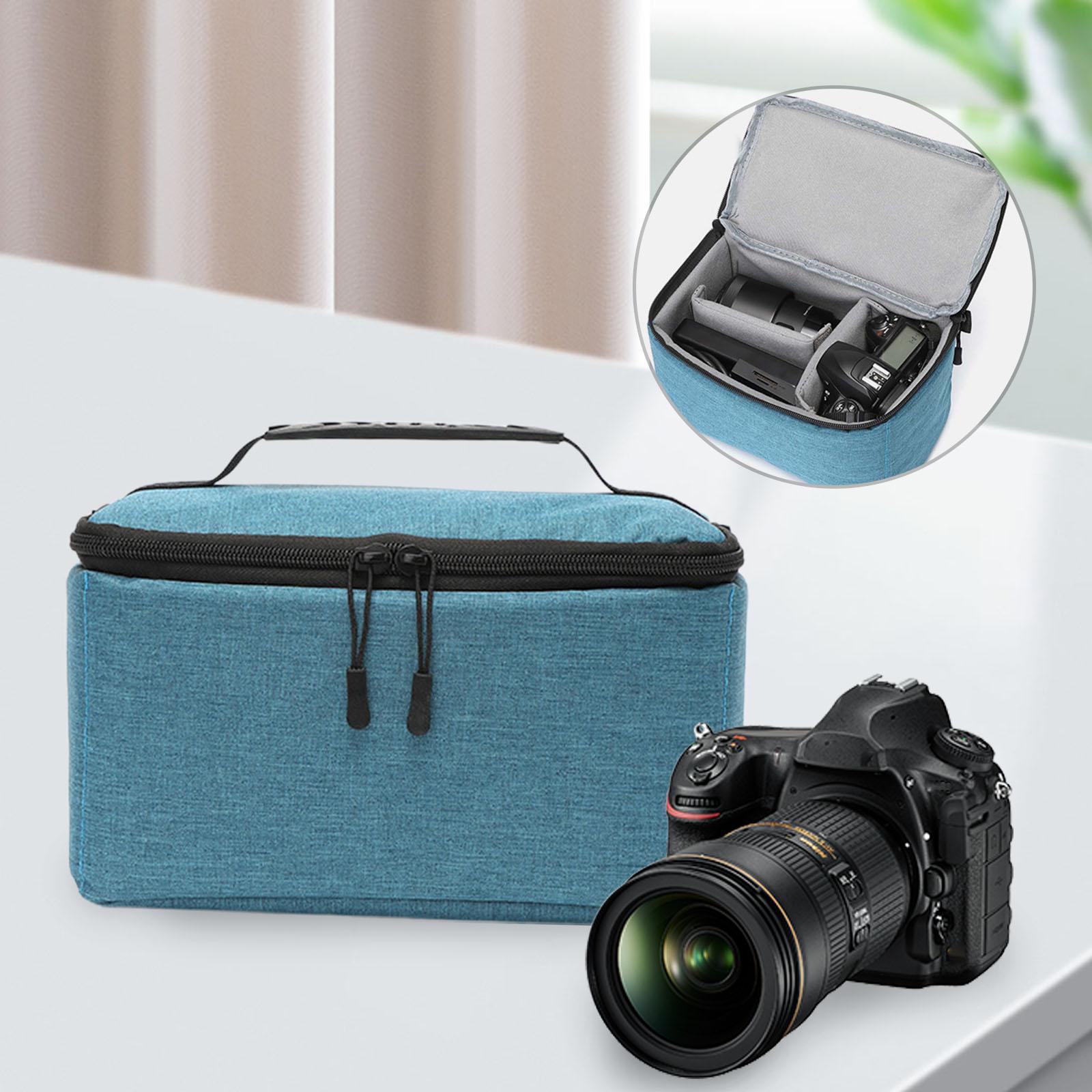 Camera Bag Travel Protective Case, Soft Padded Compact Dustproof Anti Shock with Compartment, Storage Bag Camera Carrying Case for Lens Lenses
