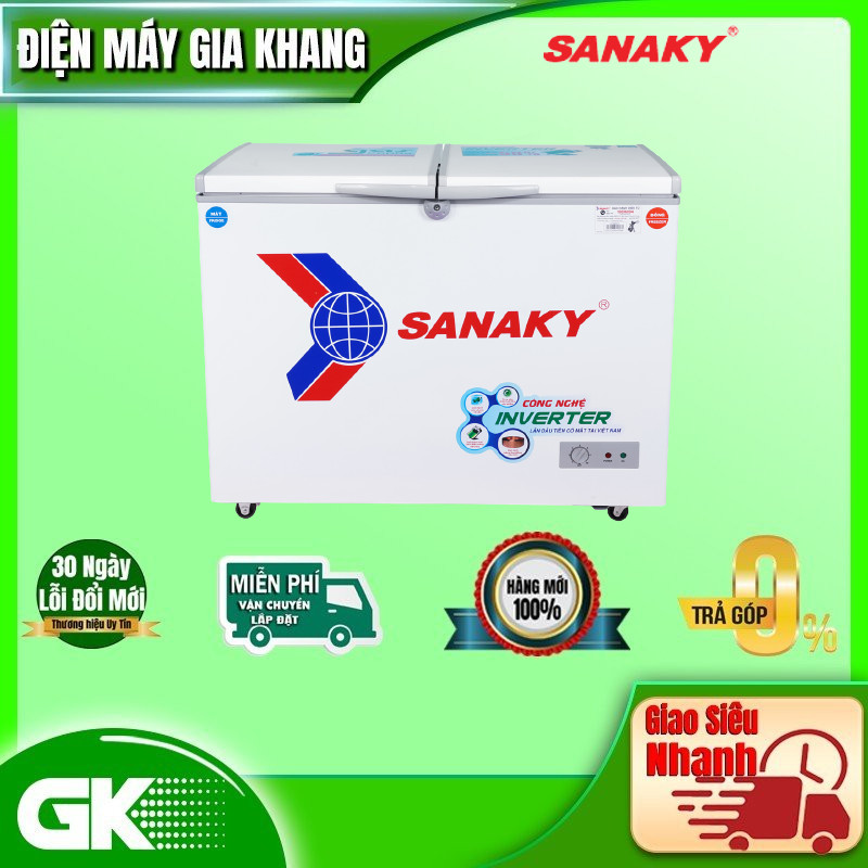 Tủ Đông Sanaky VH-2899W3 Dàn Lạnh Đồng - Hàng Chính Hãng