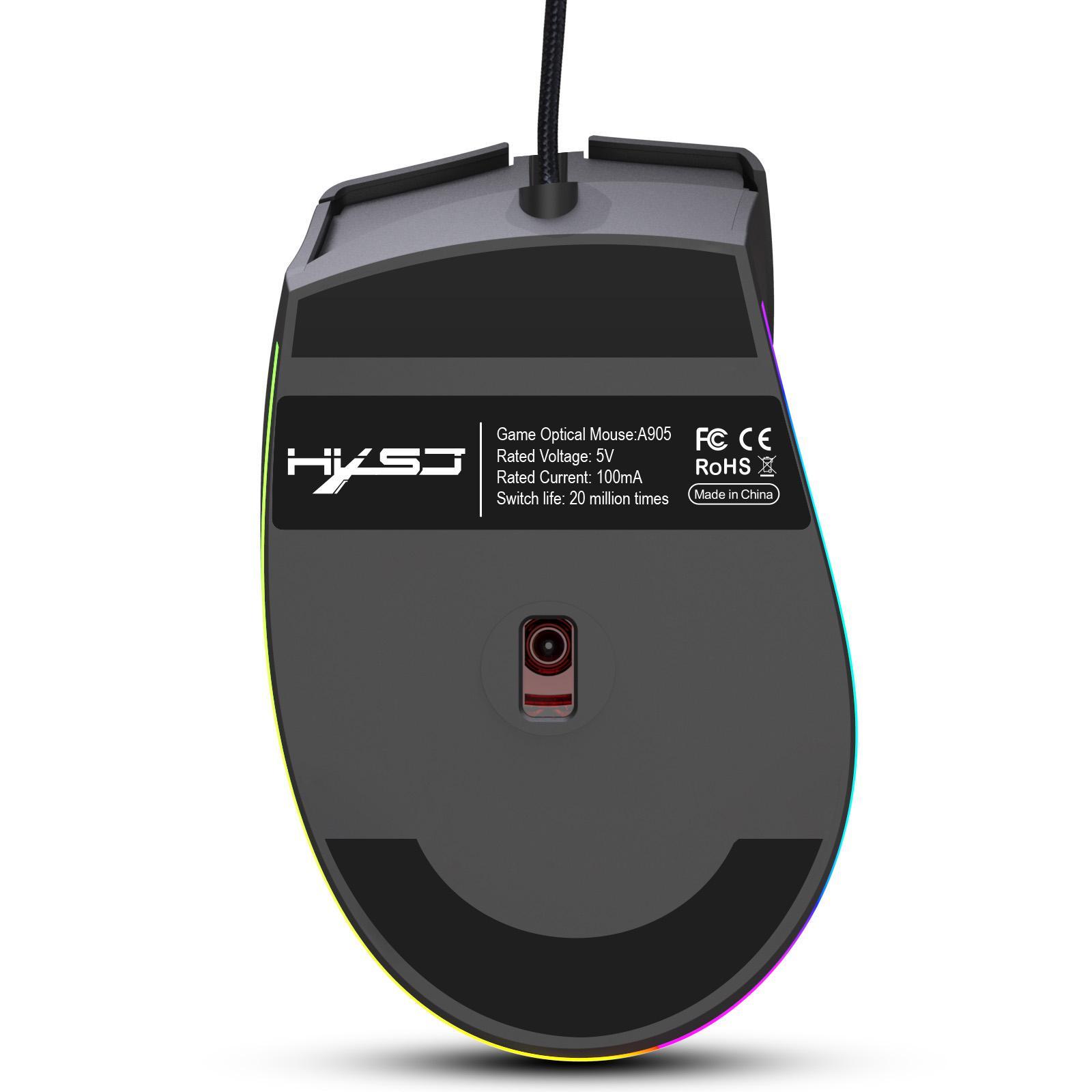 USB Wired Gaming Mouse 8 Programmable Buttons 6 Adjustable DPI with Side Buttons Fire Button RGB Lighting Computer Mice for Work PC Laptop