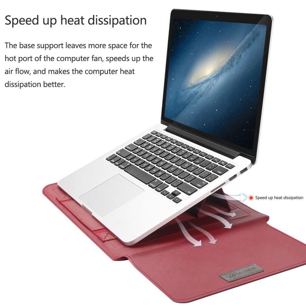 Bộ Túi Da Đựng Laptop Và Giá Đỡ 4 Trong 1 Chống Thấm Nước Đa Năng Cho MacBook