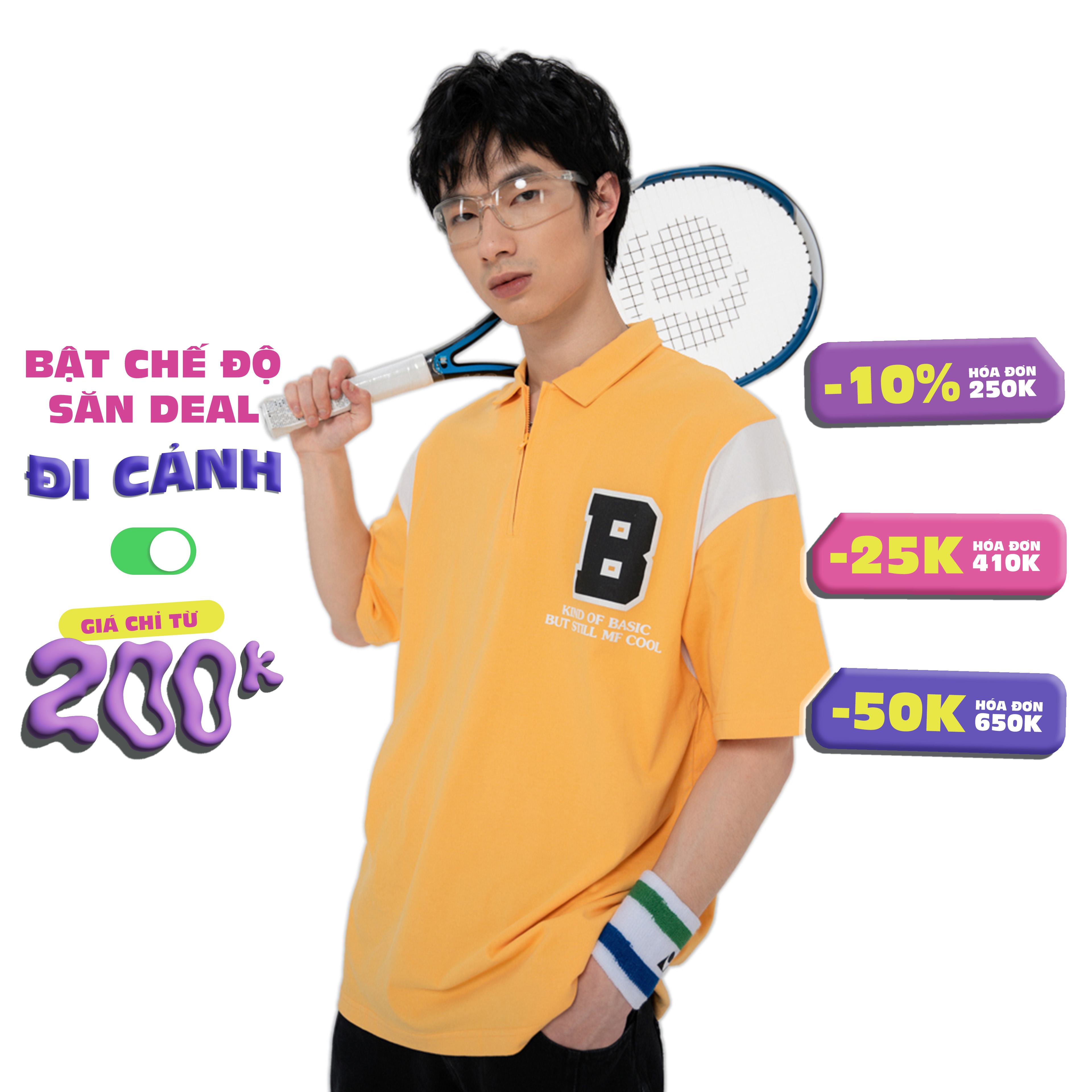 Áo Polo Nam BOO Dáng Oversize Phối Can Vai MF COOl