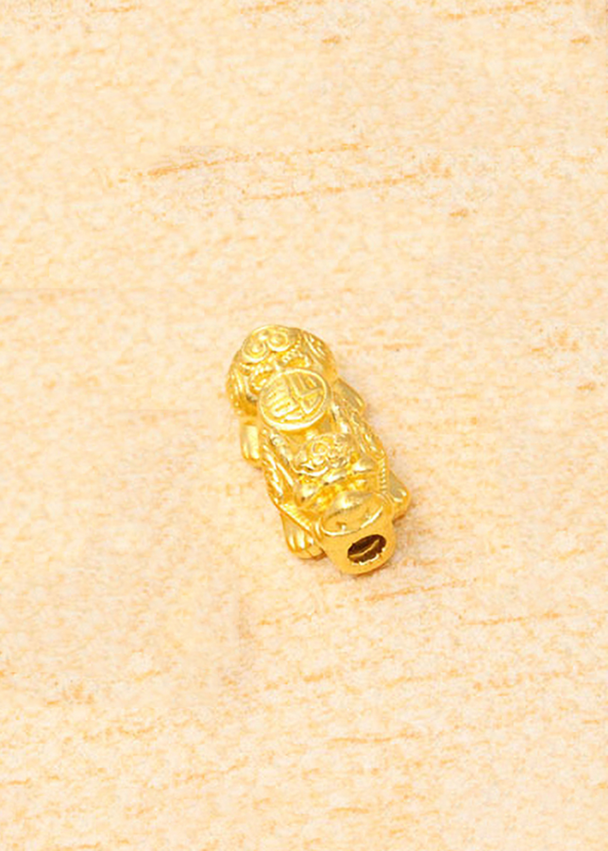 Charm bạc tỳ hưu mạ vàng 24k xỏ ngang - Ngọc Quý Gemstones