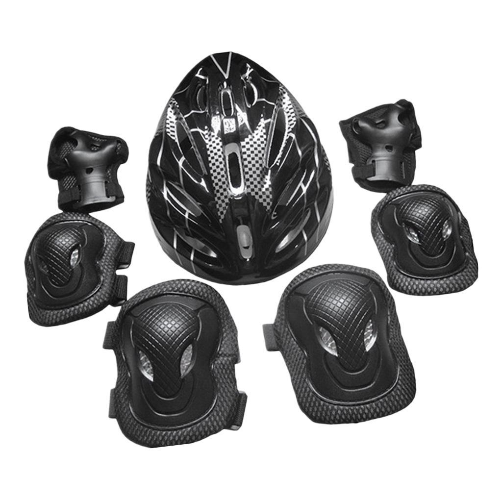 2 Set Outdoor Sports Protective Gear Set, Adults Adjustable Helmet Safety Pads Set for Roller Scooter Skateboard