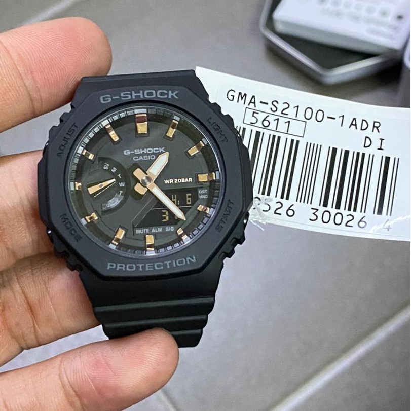 Đồng hồ nữ Casio G-Shock GMA-S2100-1ADR size nhỏ lõi Carbon | GMA-S2100-1A nữ