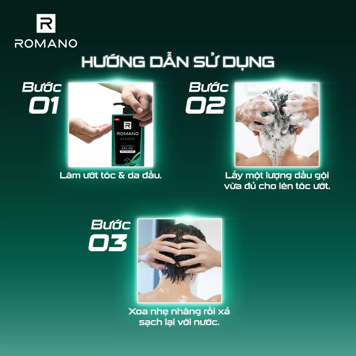 Dầu gội hương nước hoa Romano Force 180g