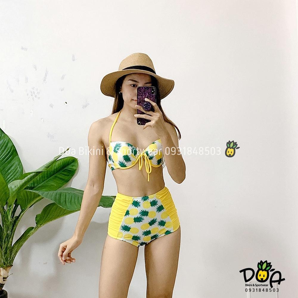 Bikini dứa cạp cao đi chơi biển đẹp