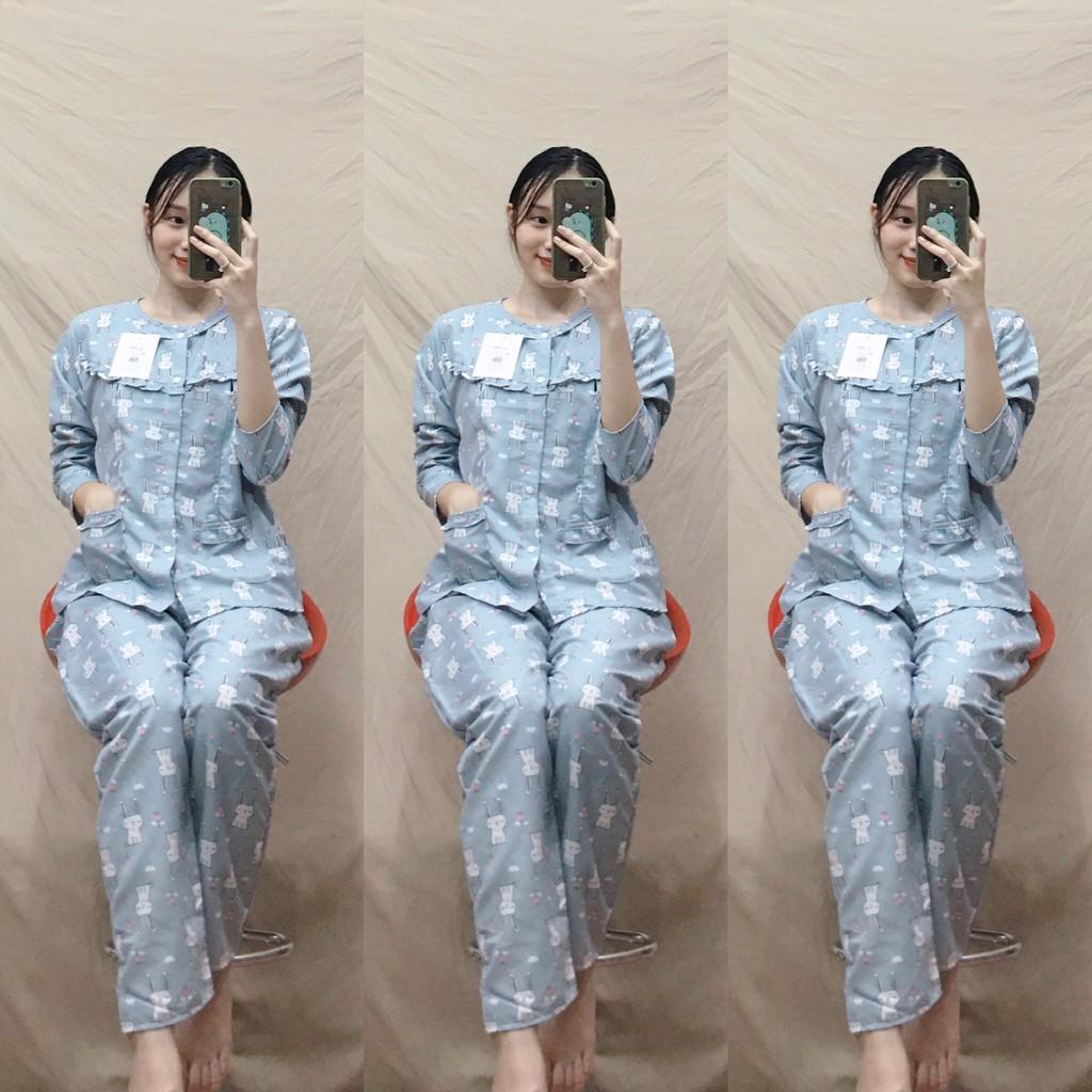 Bộ bầu thời trang mặc nhà chất thô kết hợp sau sinh