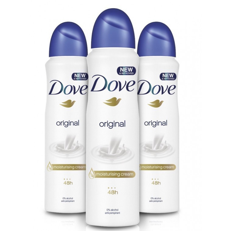 Combo 3 chai xịt khử mùi Dove Original 150ml( không có tem phụ- không xuất hóa đơn )