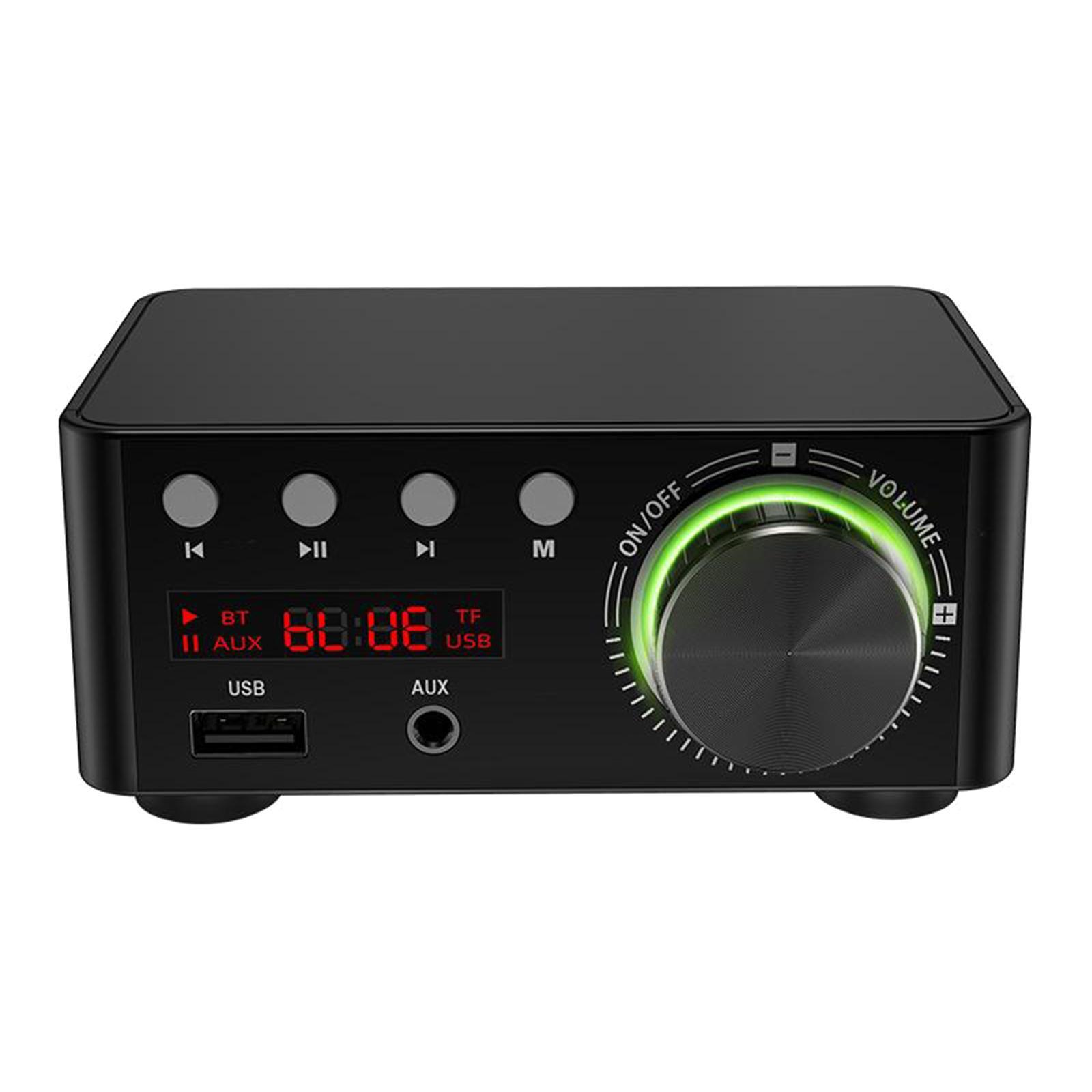 Powerful Mini 100W Bluetooth 5.0 Power Amplifier Hi 2.0 Channel black