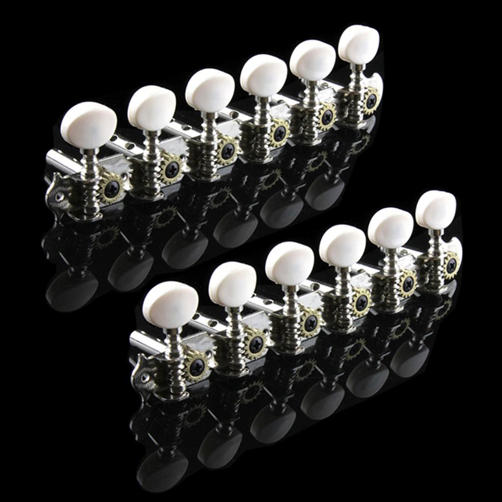 Acoustic Guitar Right Machine Heads Tuning Pegs Tuner Button White Handle