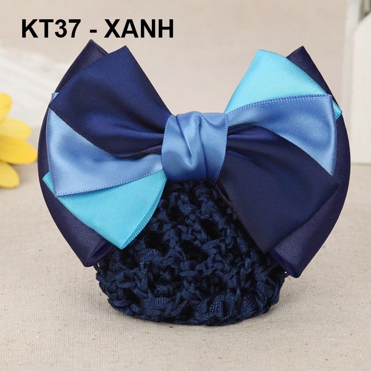 GOTI Kẹp Búi Tóc Cao Cấp Đính Nơ Nhiều Màu Kiểu Kẹp Tóc Có Búi Lưới Xinh Xắn Công Sở, Y Tá  KT37