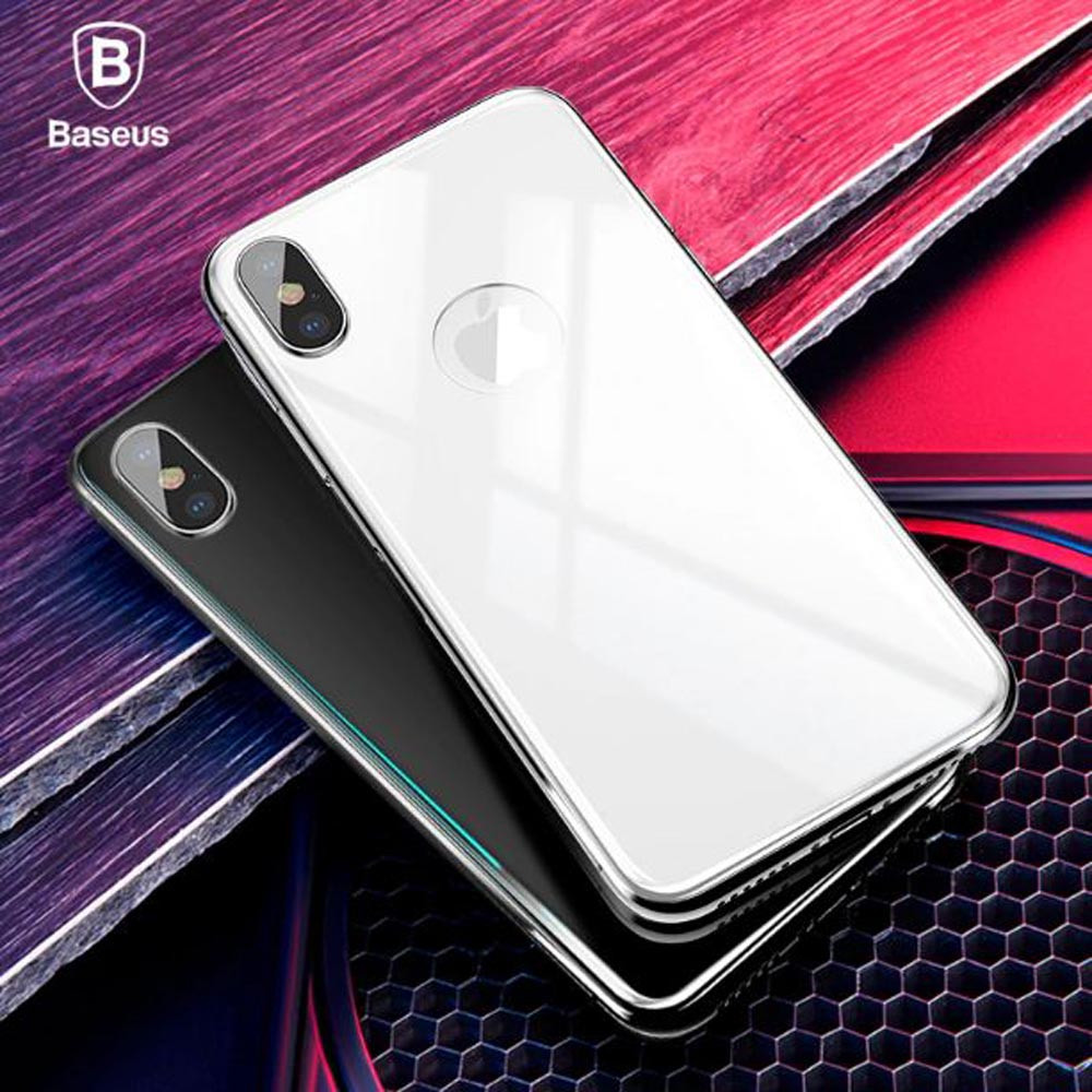 Kính cường lực chống trầy mặt lưng Baseus cho iPhone X Tempered Glass 4D - hàng chính hãng