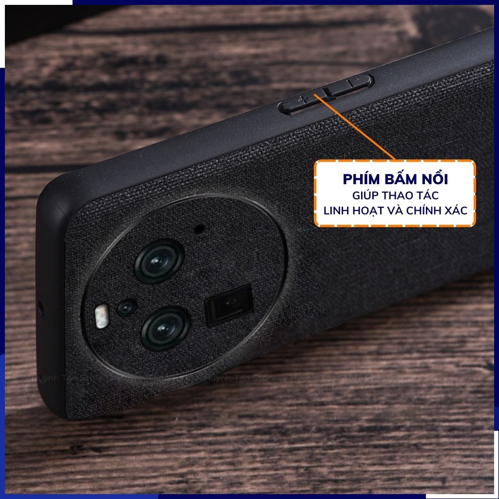 Ốp lưng find x6, x6 pro chống vân tay nhựa cứng viền đen giả vải JEAN 1 màu phụ kiện điện thoại huỳnh tân store