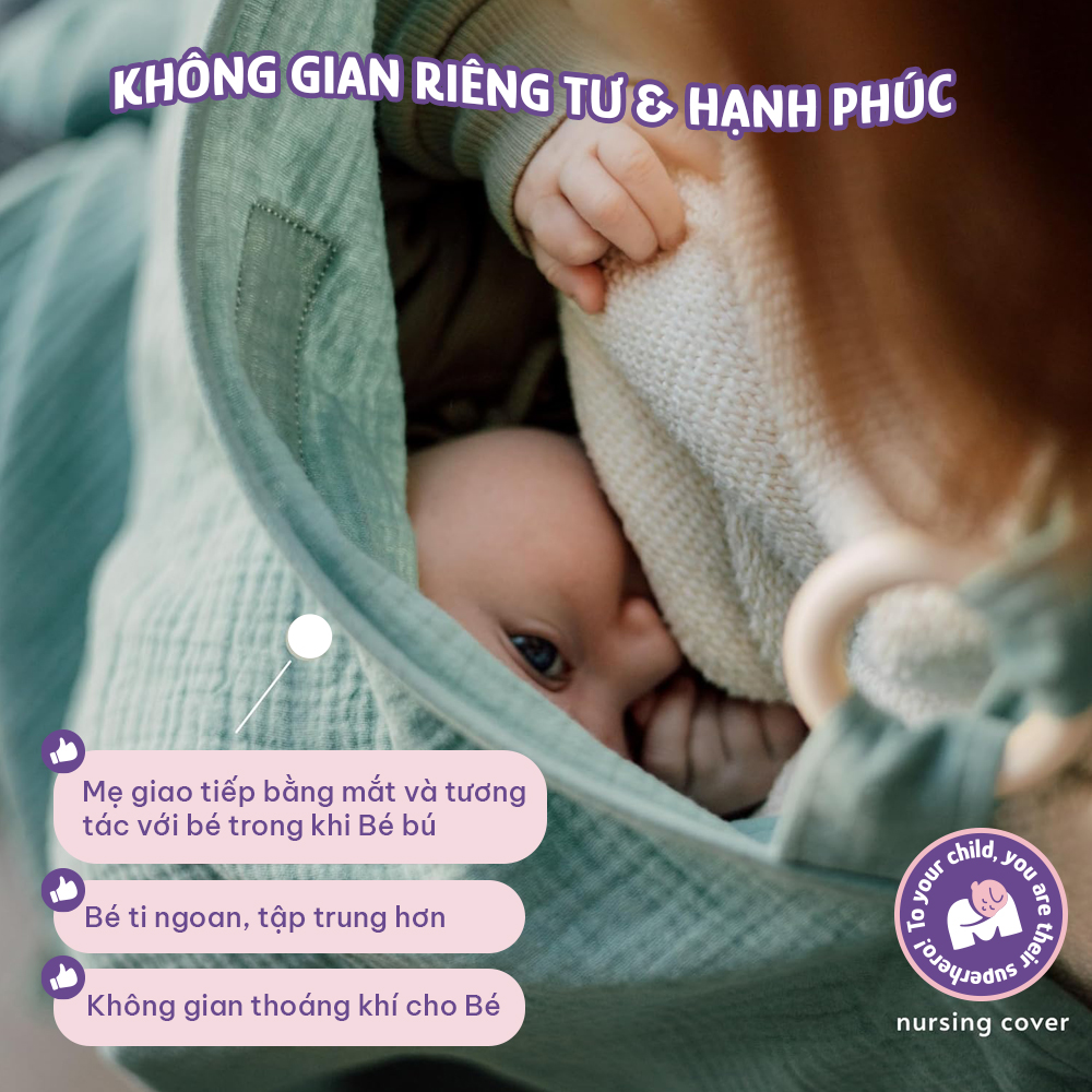 Khăn Choàng Cho Bé Bú Mama's Choice, Chất Liệu Vải Muslin Cao Cấp Mềm Mại Thoáng Khí và Độ Bền Cao