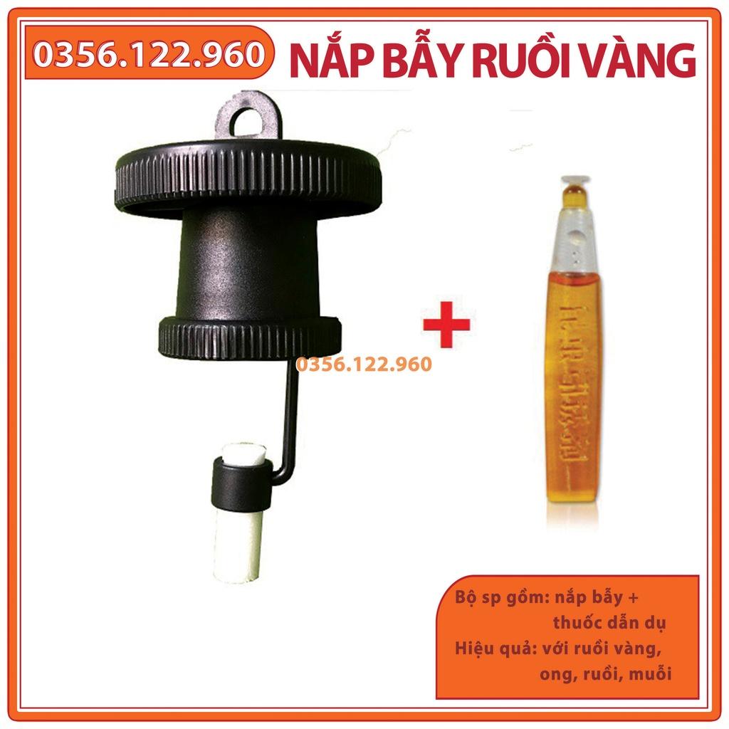 Set 10 Nắp bẫy Ruồi vàng + thuốc dẫn dụ - Dụng cụ bẫy Ruồi, muỗi, ong