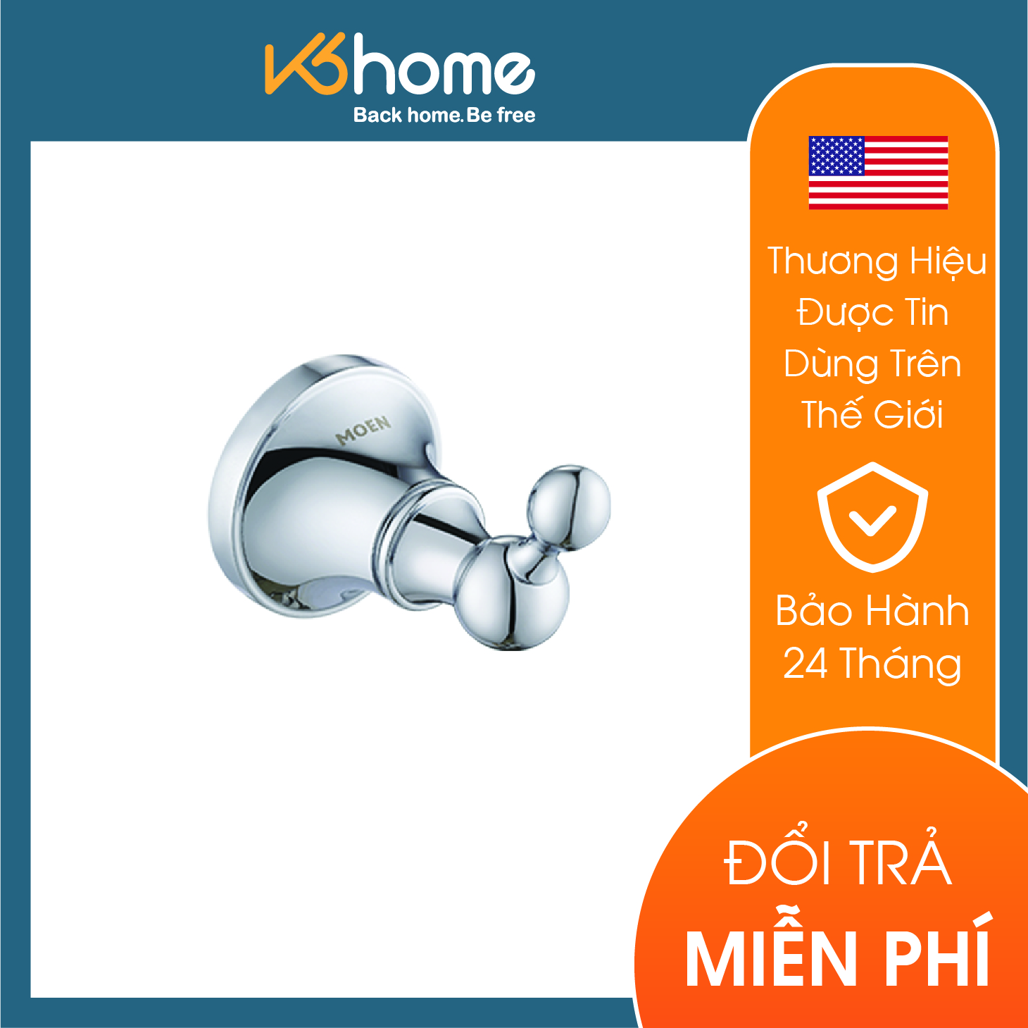 Móc áo đơn nhà tắm dòng Tyler Moen - 90025