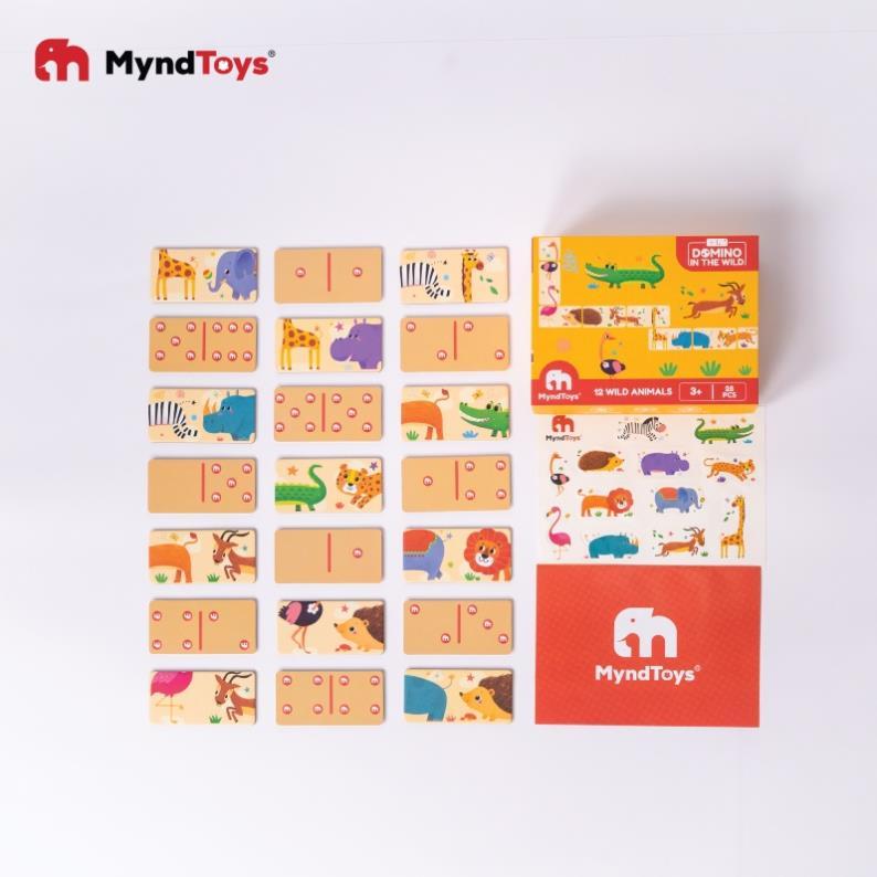 Đồ Chơi Giáo Dục Myndtoys Boardgame Domino - In The Wild Dành Cho Các Bé Trên 3 Tuổi