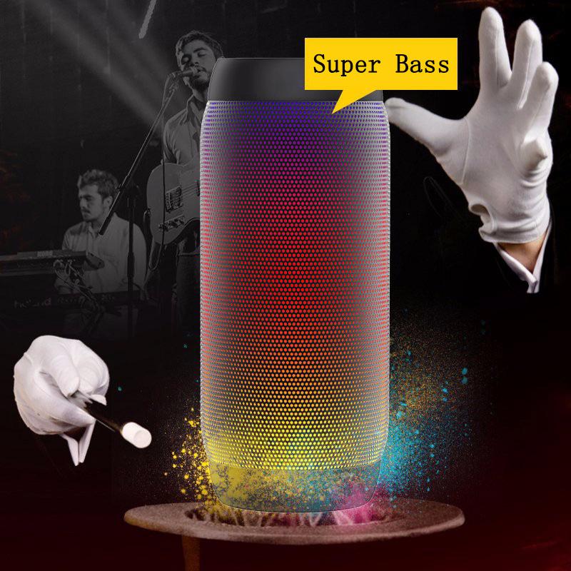 LED Bluetooth loa mới di động ngoài trời Hỗ trợ chức năng thẻ NFC TF Subwoof Loa Player loa Bluetooth Mini Bluetooth Color: WHITE