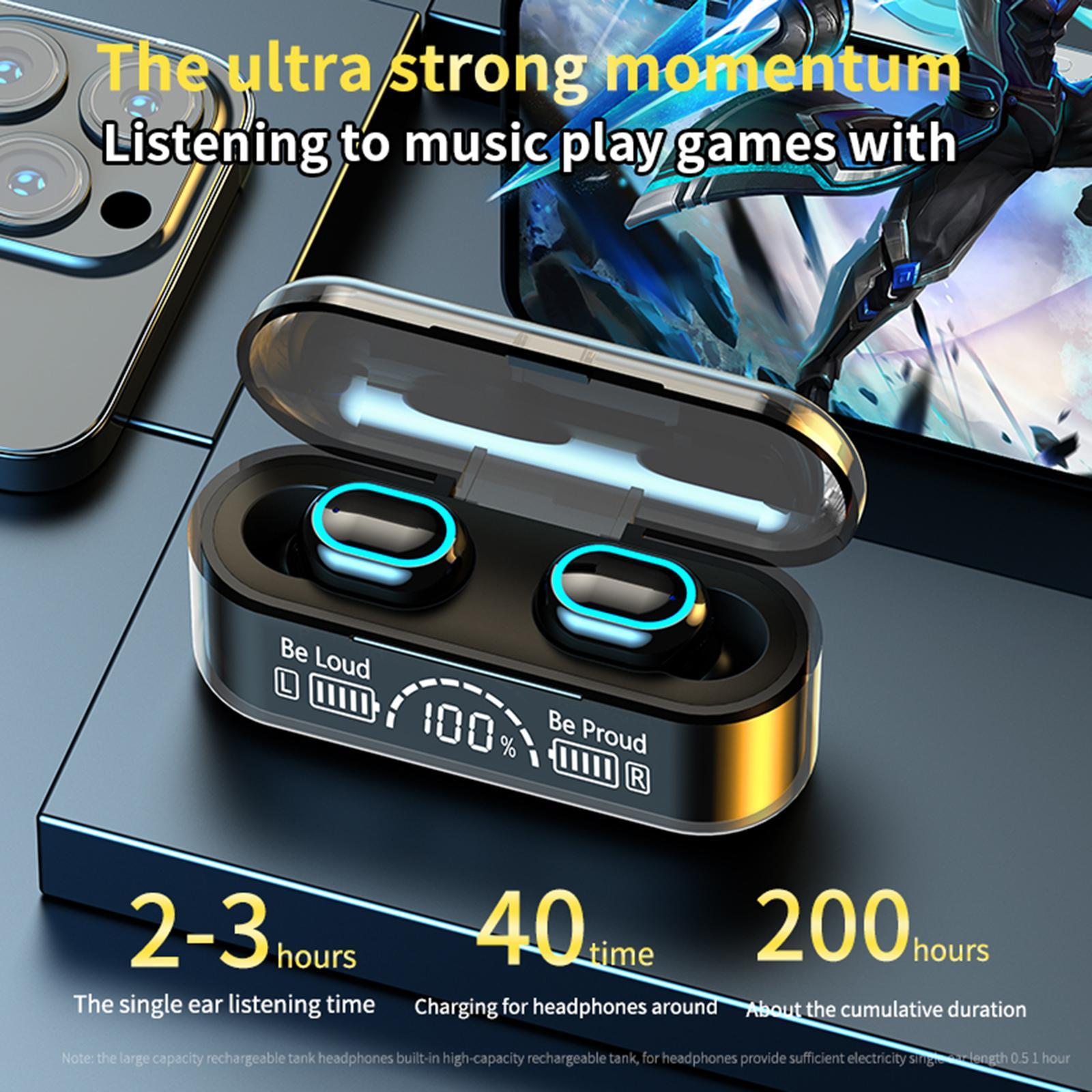 HBQ Q32 LED Bluetooth5.0 Earphone Bluetooth Headphone Sport Earbud black