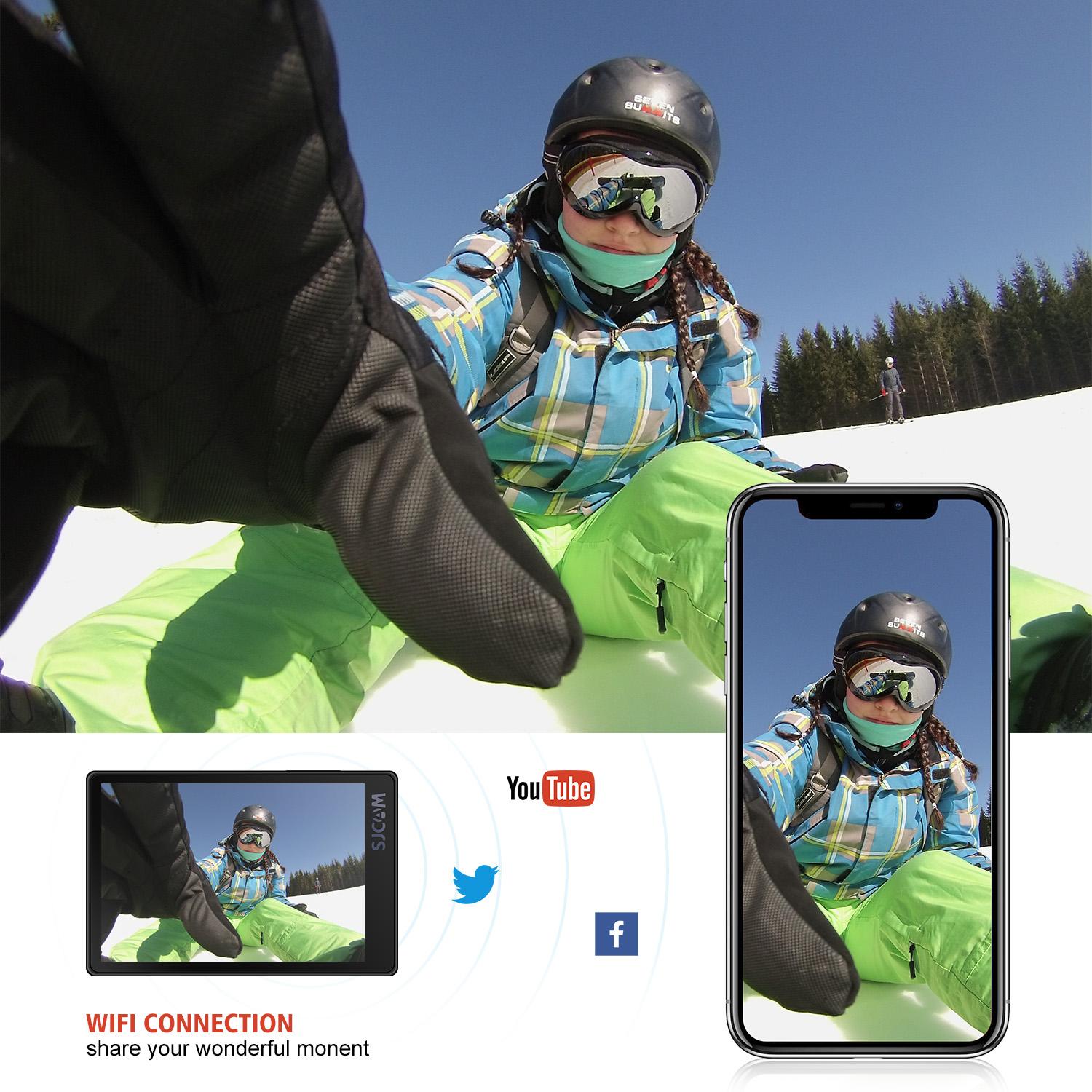 Camera hành trình SJCAM SJ8 Series ASJ8 Air/SJ8 Plus/SJ8 Pro 1290P 4K WIFI Điều khiển từ xa Mũ bảo hiểm thể thao chống nước chống rung DV