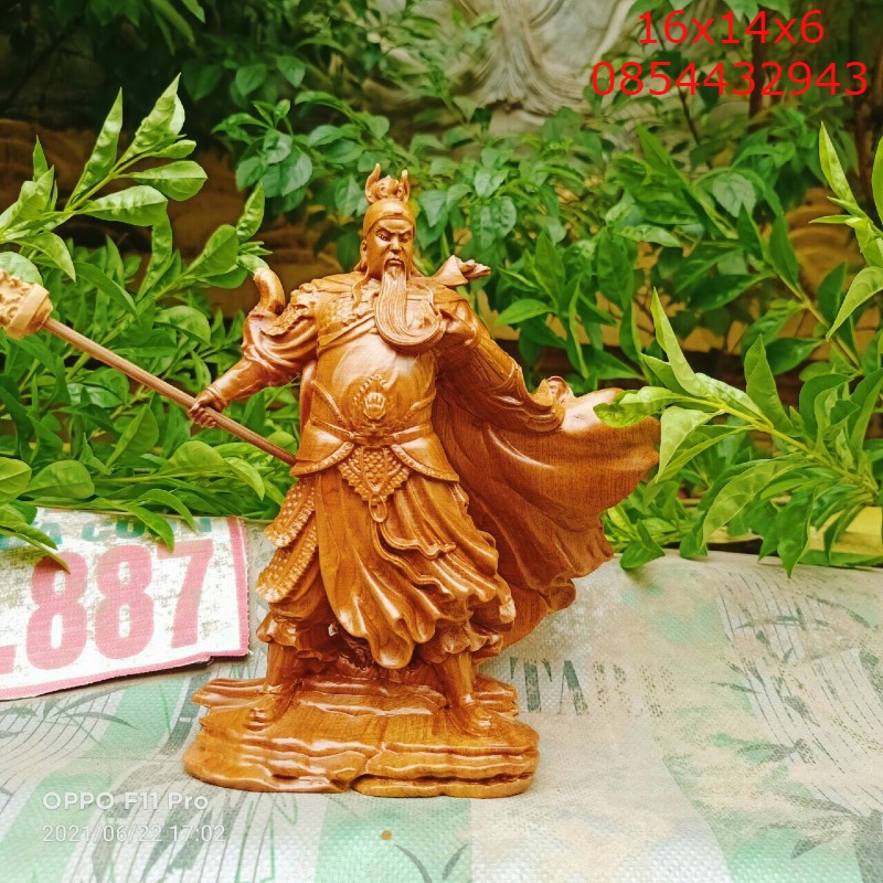 Tượng gỗ Quan công cỡ nhỏ- gỗ bách xanh