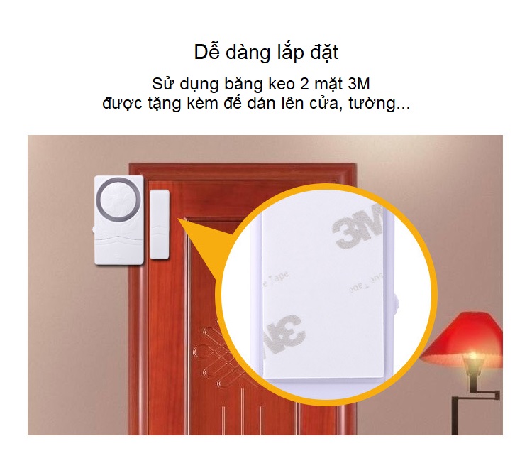 Báo động chống trộm, chuông báo khách mở cửa bảo vệ ngôi nhà của bạn M9R ( Tặng đèn pin cơ mini thân thiện môi trường ngẫu nhiên )