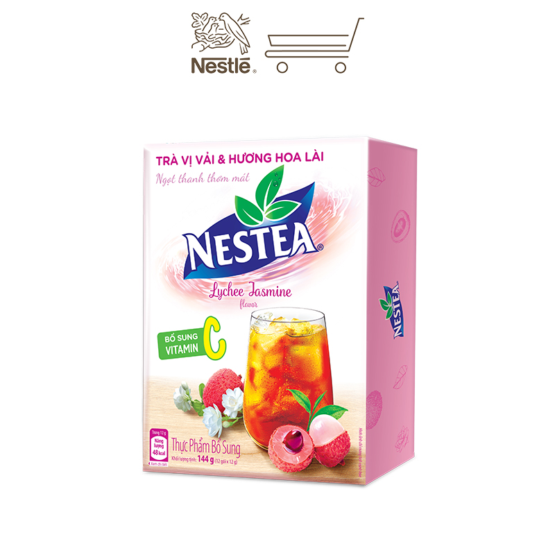 Combo 3 Hộp Trà NESTEA vị Vải &amp; Hương Hoa Lài (12 gói x 12g)