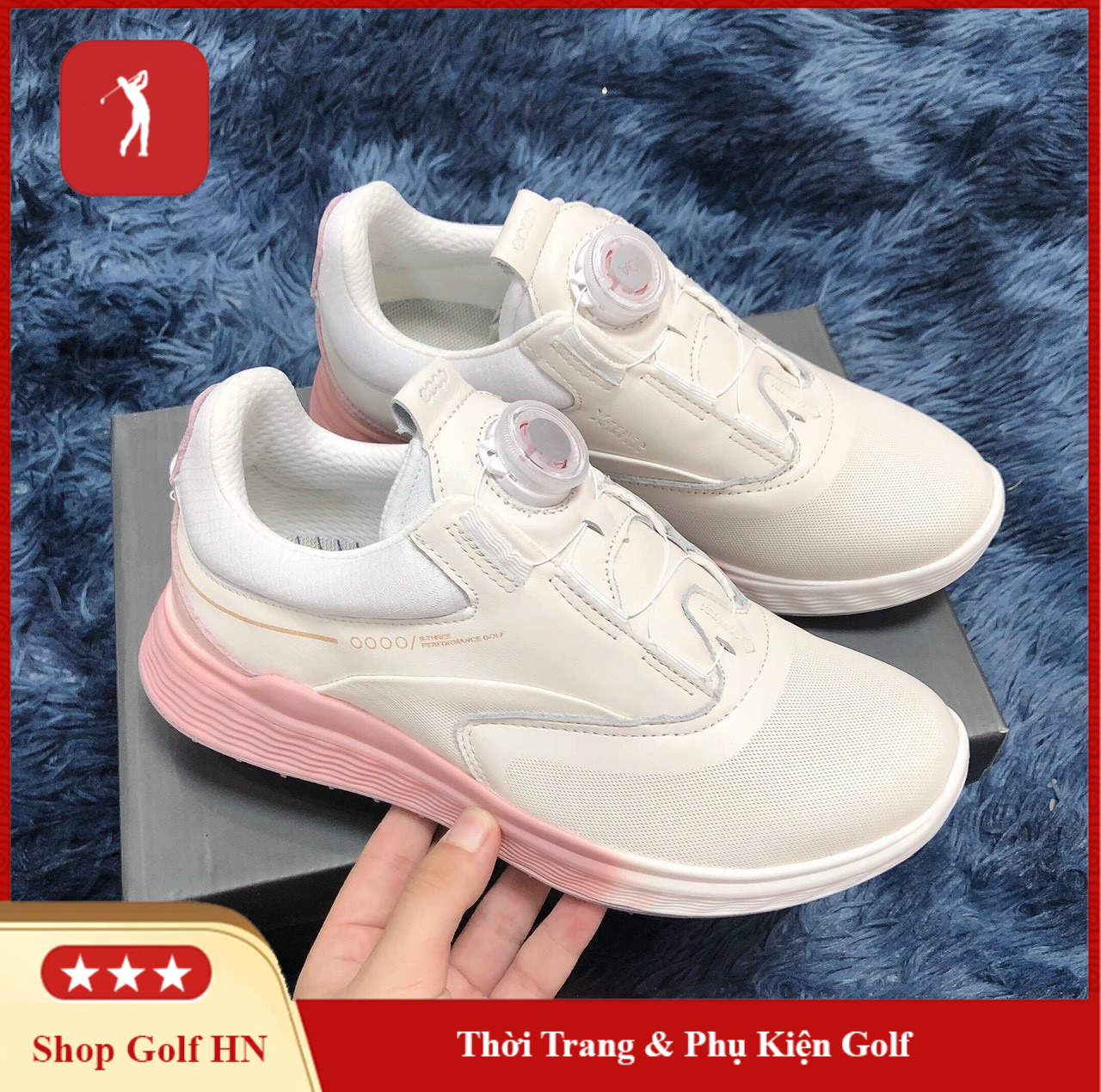 Giày golf nữ mẫu 2023 khóa vặn tiện lợi êm chân chống nước tốt DT002