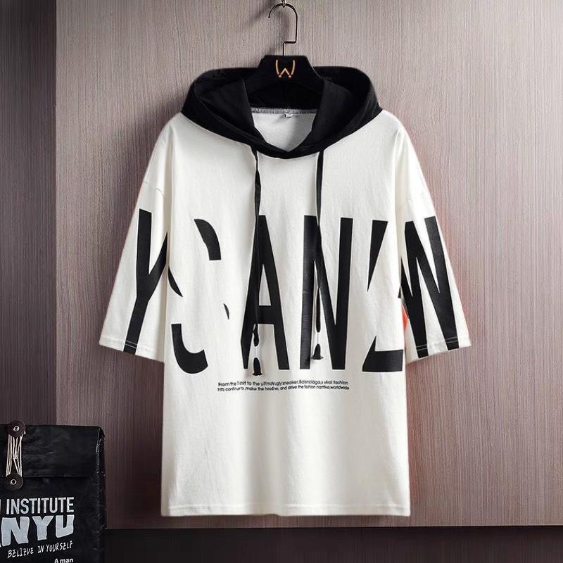 Áo Hoodie Nam Thun Cotton Mùa Hè Tay Lỡ In Chữ Dáng Rộng Phong Cách Hàn Quốc Thời Trang Zenkonu TOP NAM 259V2