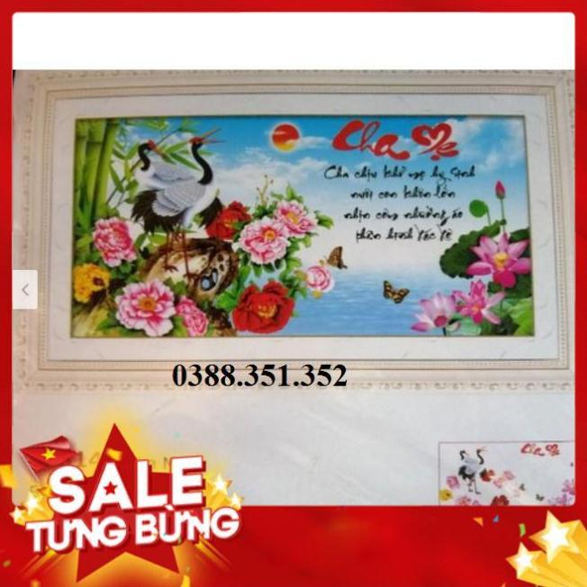 Tranh thêu chữ thập Cha Mẹ LV3142 72x39cm