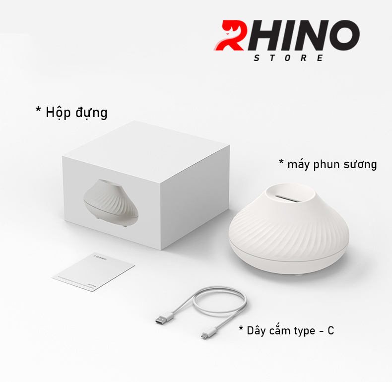 Hình ảnh Máy phun sương tinh dầu tạo ẩm Rhino H201 dung tích 130ml, nhỏ gọn, tự động ngắt khi hết nước - Hàng chính hãng