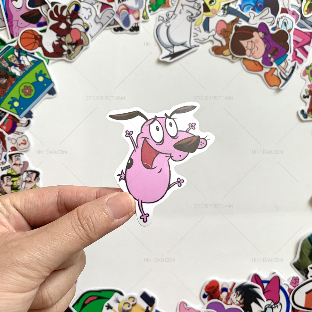 Bộ sticker chủ đề Cartoon hoạt hình 2019, decal hình dán  chống nước, trang trí nón bảo hiểm, điện thoại, lap top