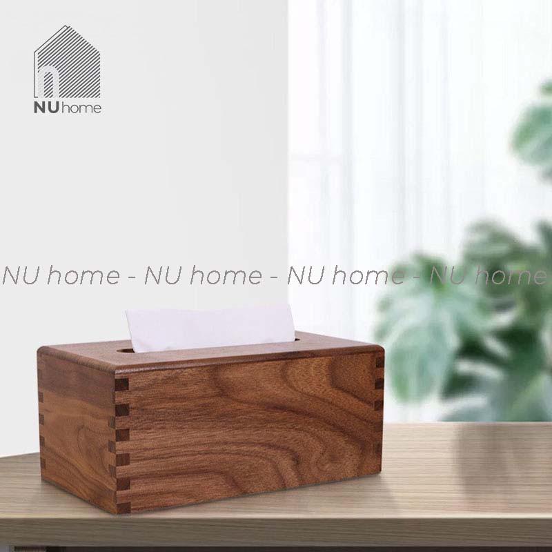 Hộp đựng giấy gỗ - Bako, hộp đựng khăn giấy bằng gỗ walnut được thiết kế đơn giản, cao cấp và tiện dụng