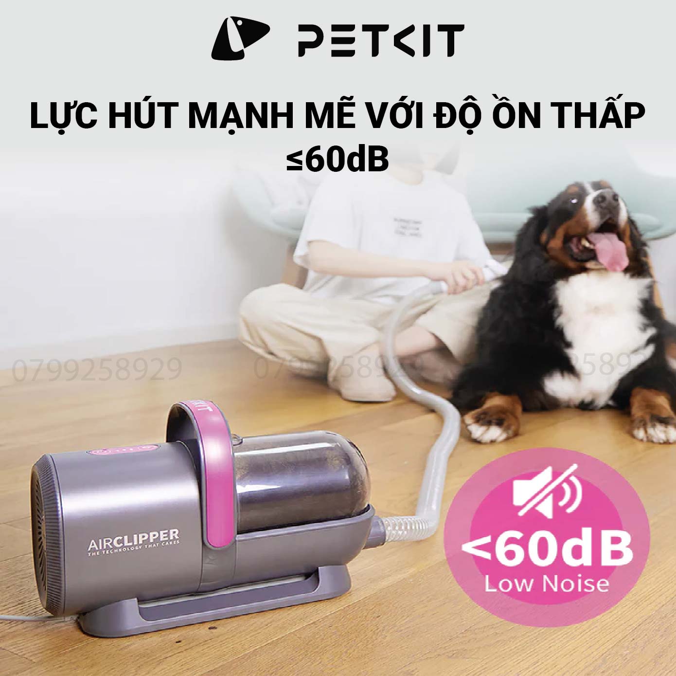 Máy Cắt, Tỉa, Hút Lông Chó Mèo Petkit 5 Công Dụng