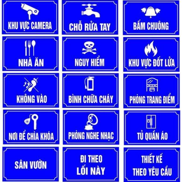 Decal dán, bảng mica phòng tắm, nhà vệ sinh, phòng bếp, lối đi, phòng sinh hoạt....