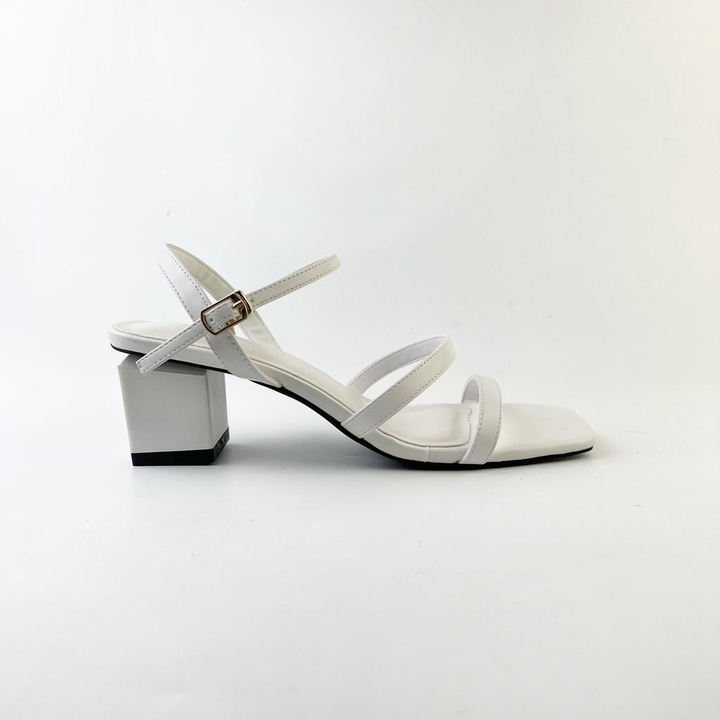 Sandal cao gót vuông nữ 5 phân quai mảnh 1cm chính hãng Hishoo S061