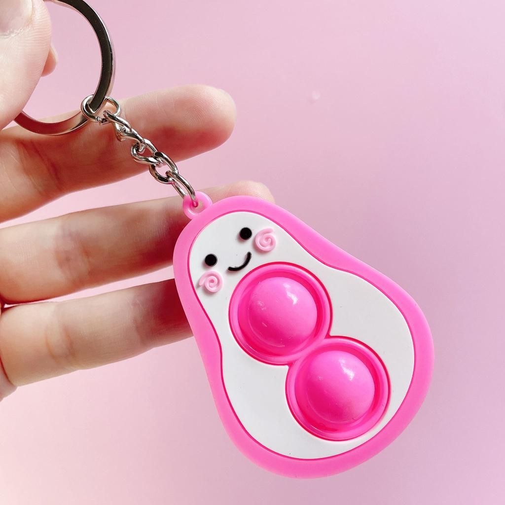 Móc Khóa Hình Quả Bơ Pop-it Độc Đáo - Móc Chìa Khóa Bơ Mặt Cười Duashop