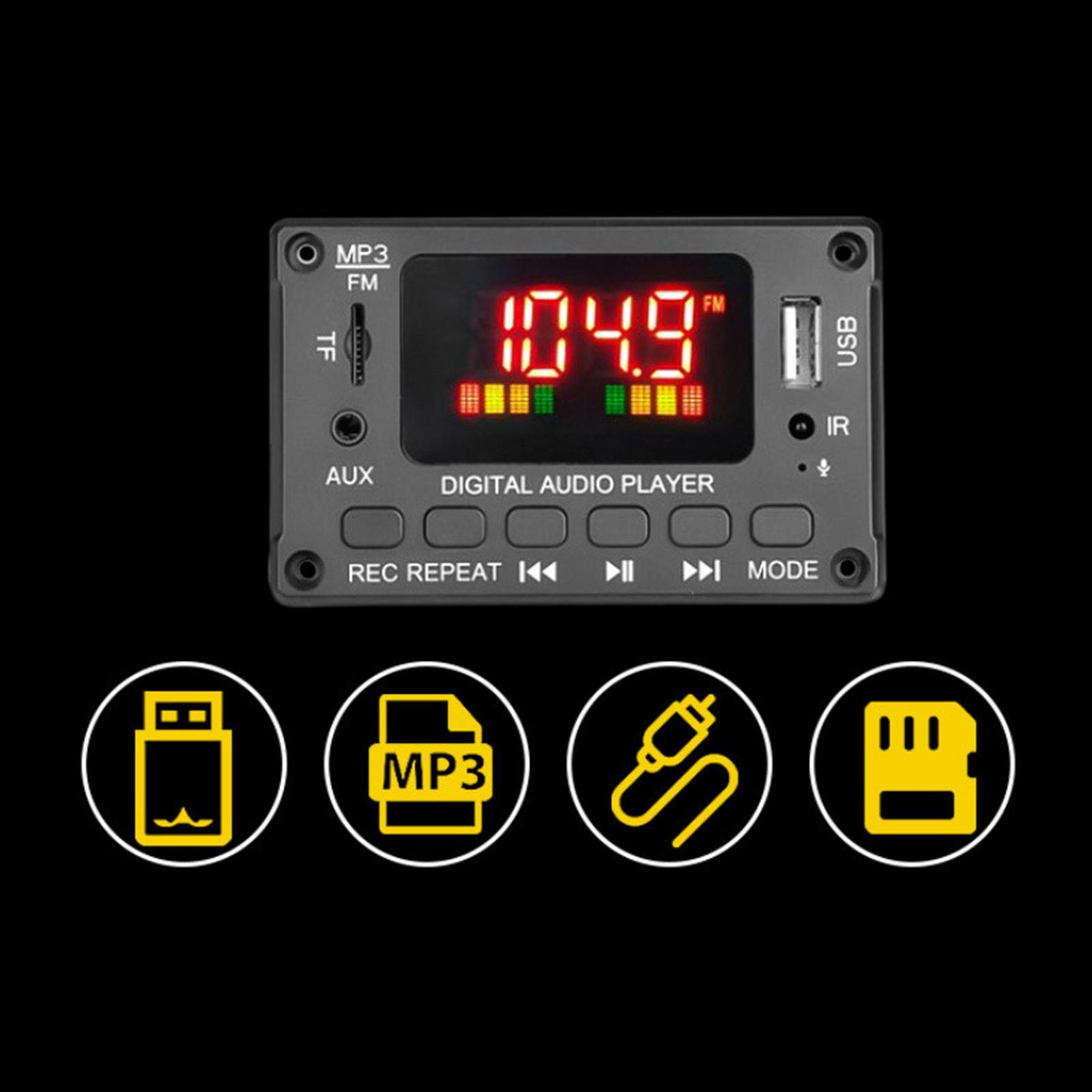 Car FM Radio Car Bluetooth5.0 Speaker Module MP3  Board Music