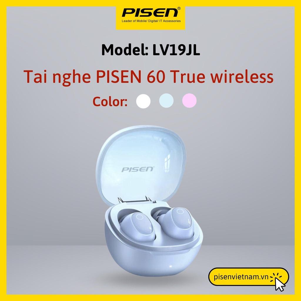 Tai nghe Bluetooth PISEN 60 True Wireless  màu trắng - Hàng chính hãng, bảo hành 18 tháng