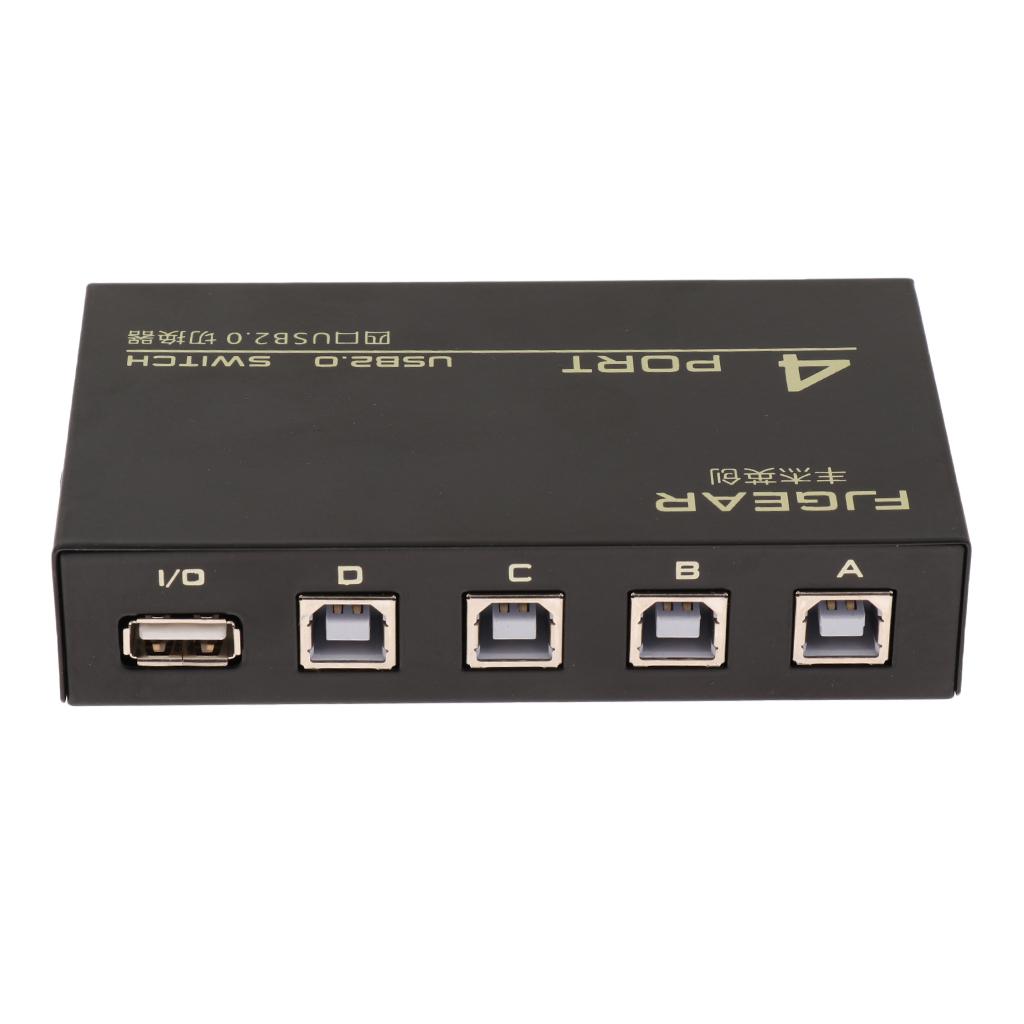 4Ports USB Manual Sharing Switch HUB Selector for Printer/HDD Drive