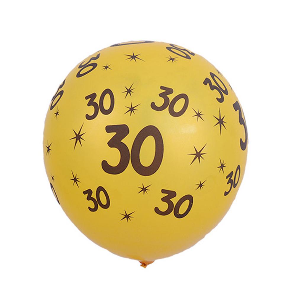 10/set 12in Gold Latex Balloons for Birthday Anniversary Party Number Age
