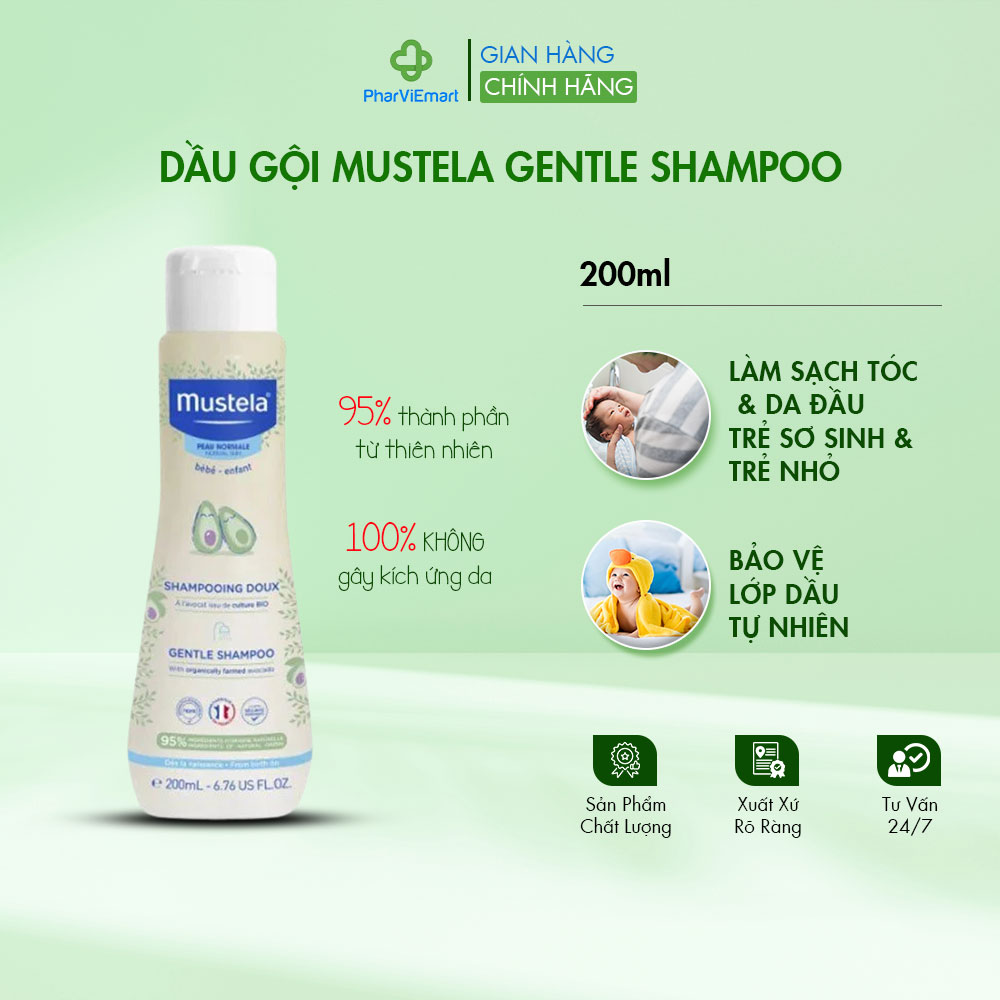 Dầu Gội Gentle Shampoo MUSTELA Không Cay Mắt, Nhẹ Nhàng Cho Trẻ Em
