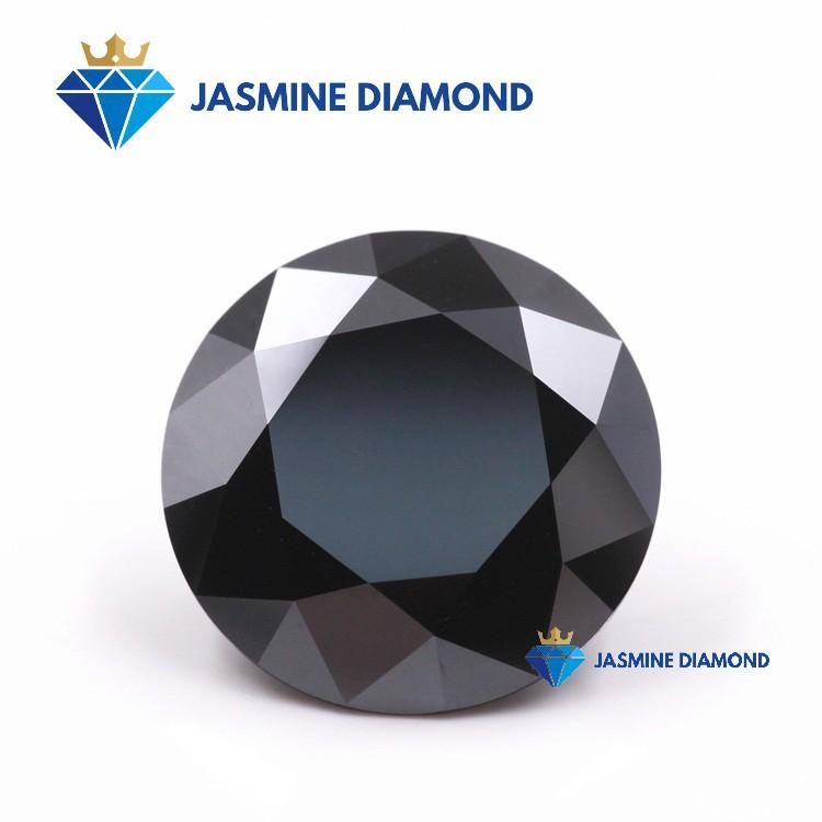 Kim cương nhân tạo Mỹ Moissanite giác cắt tròn màu đen
