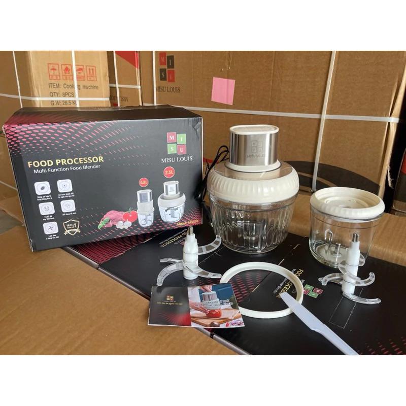 Máy xay Thịt Thực Phẩm Đa Năng  Công Suất 500w 2 Cối, tặng kèm 1 lưỡi dao - giao mầu ngẫu nhiên