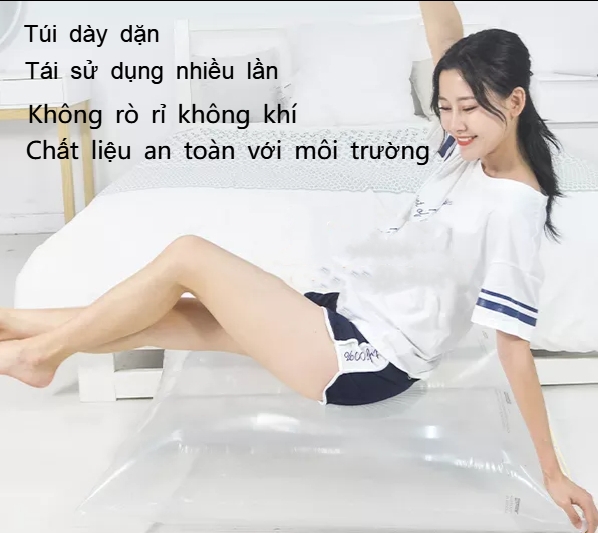 Bộ 4 Túi Hút Chân Không Đựng Quần Áo Chăn Màn Bảo Quản Đồ Đạc Gọn Gàng Tiết Kiệm Không Gian