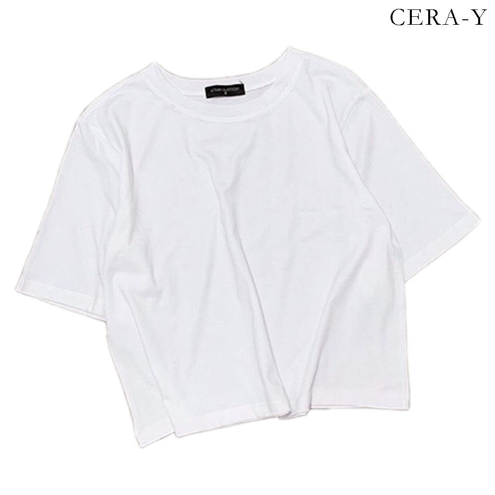 Áo thun thể thao form rộng croptop CERA-Y màu trắng CRA001
