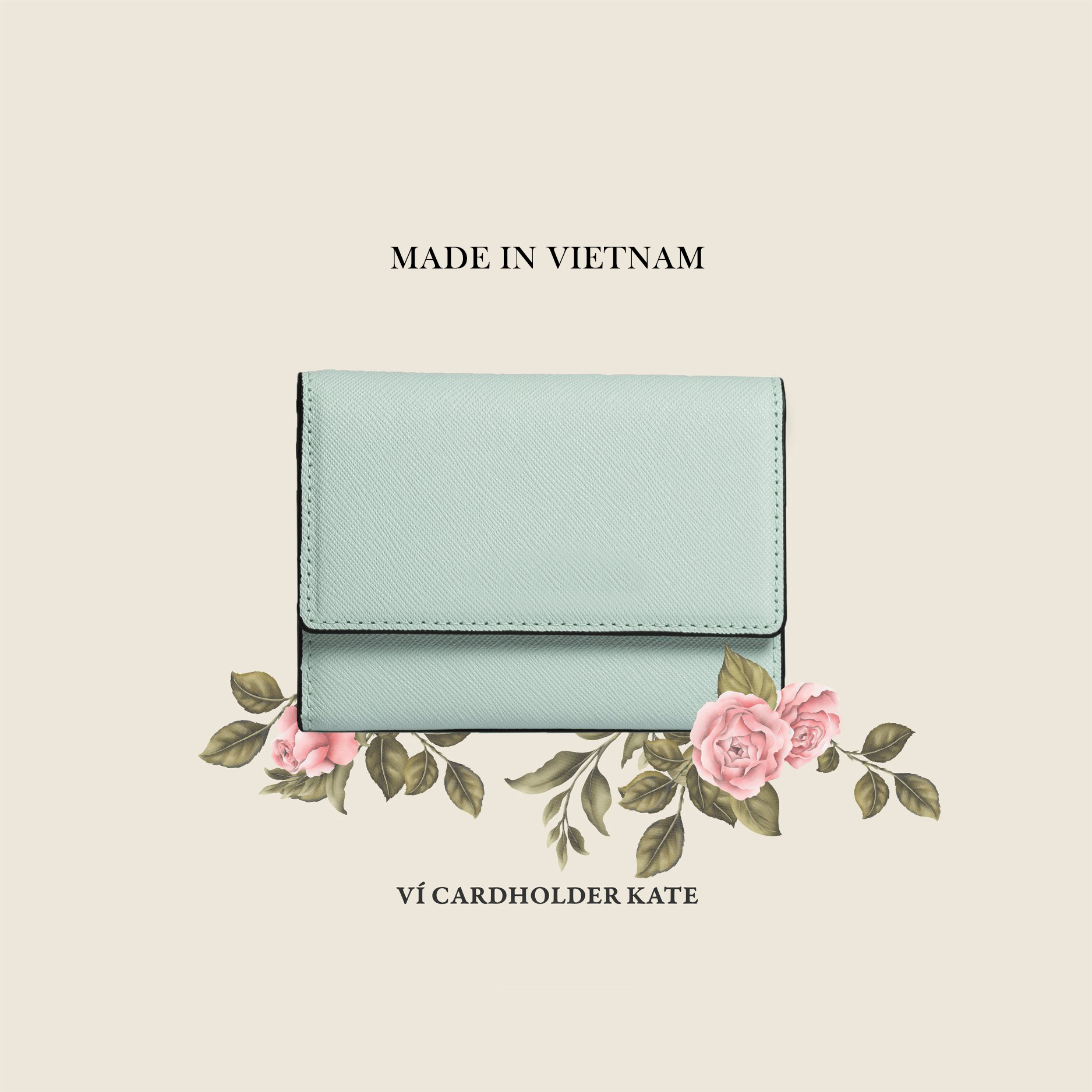 VÍ MINI ĐỰNG THẺ NỮ Bóp Nhỏ Gọn Cardholder KATE Da Saffiano Nhập Khẩu Cao Cấp Chống Thấm Nước Chuẩn Leonardo DOLANTO